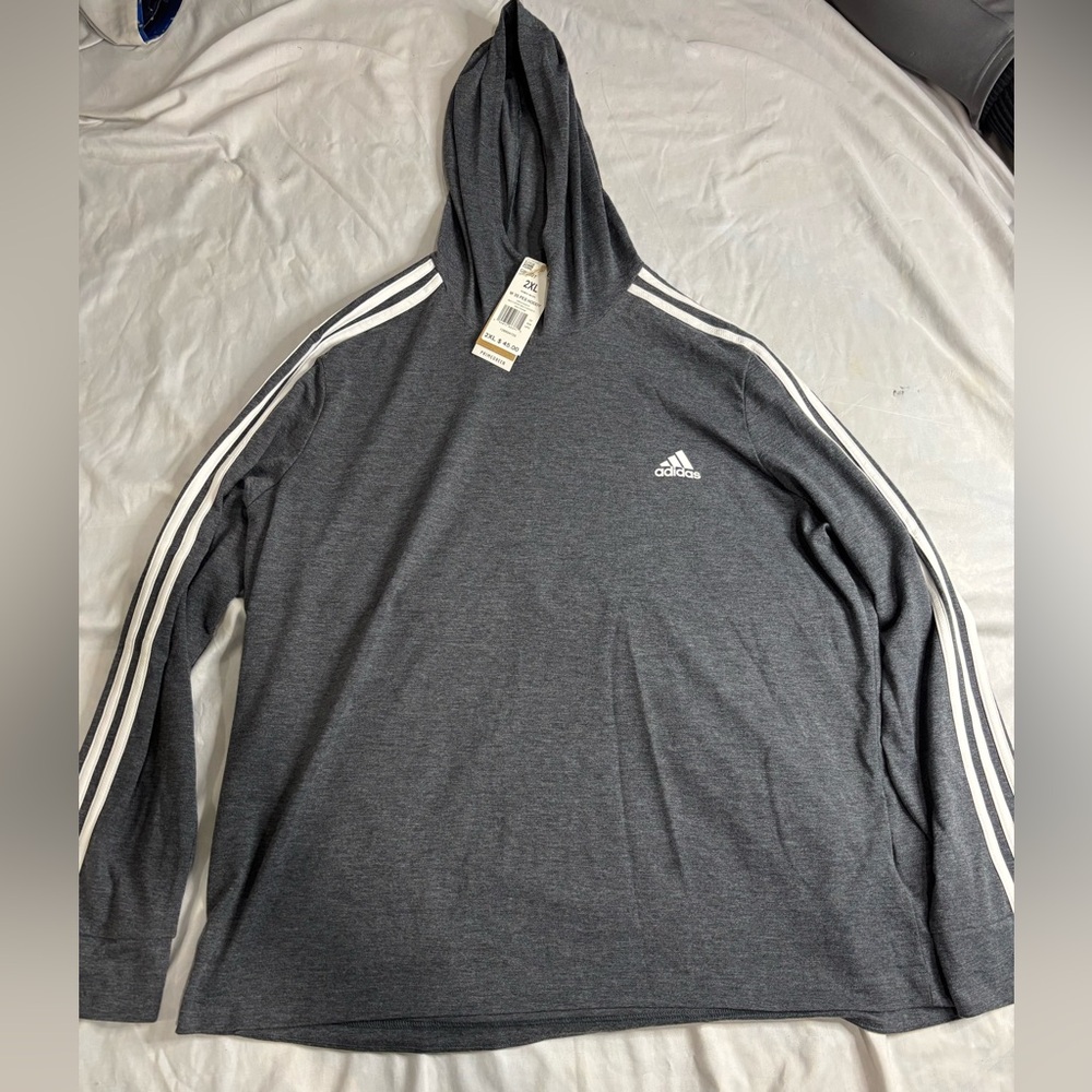 Adidas hooded shirts. 2XL. New with tags.